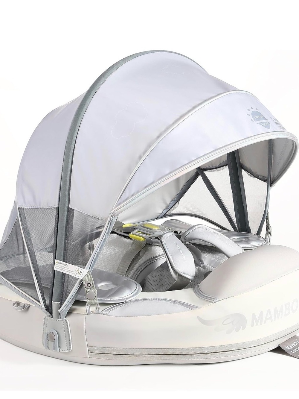 New MamboBaby baby float silver angel limited edition with Canopy & foot pillow